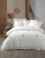 Постільна білизна Saheser Stonewashed сімейний (2 шт 160 х 220 см) Florita Mint