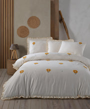 Постільна білизна Saheser Stonewashed 200 х 220 см Florita Yellow