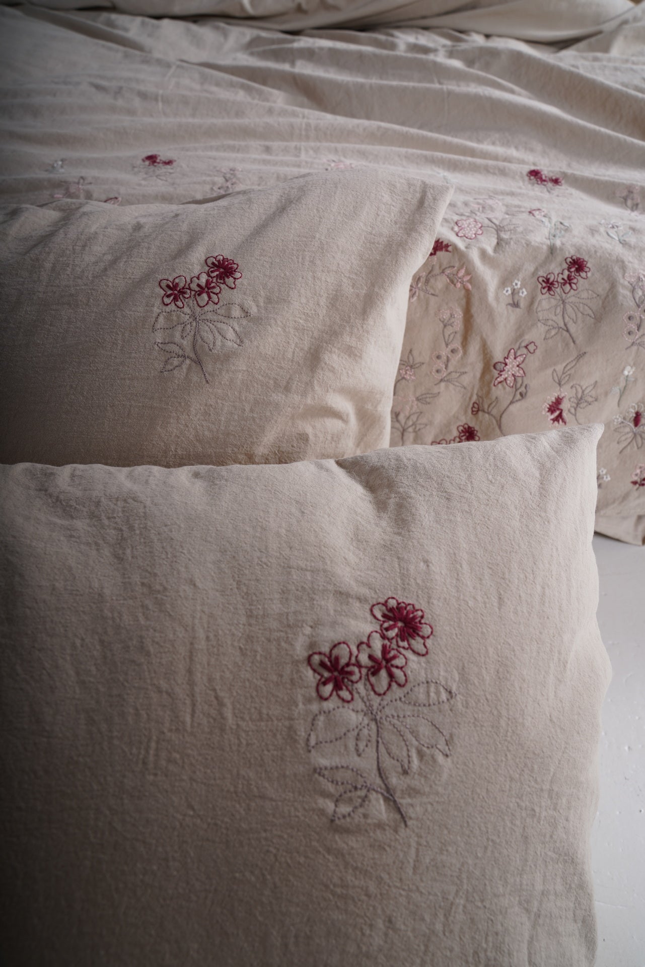 Постільна білизна Limasso Stonewashed Garden de Fleur 200 х 220 см Oxford Tan
