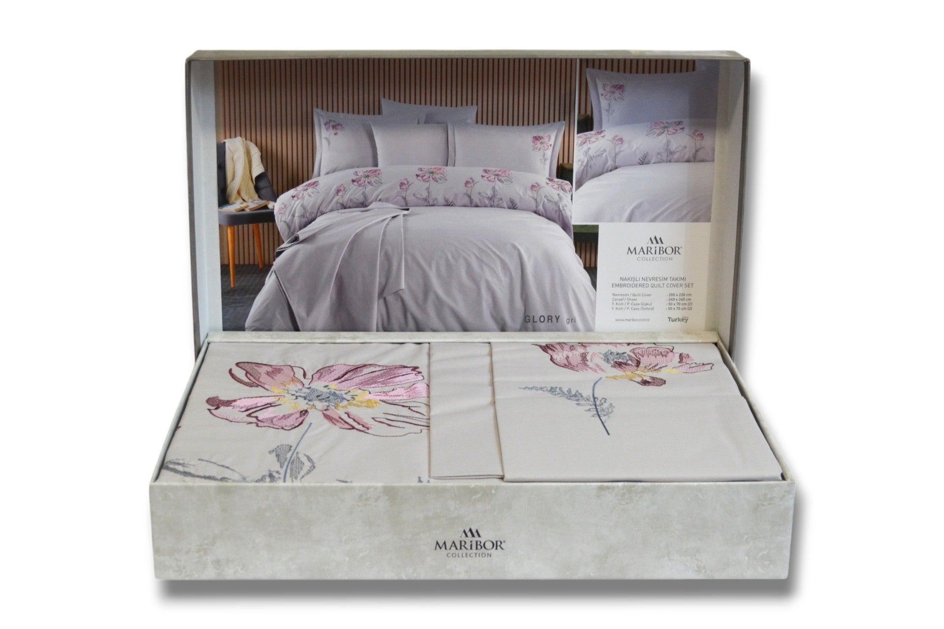 Постільна білизна Maribor Elegance Poplin 200 х 220 см Glory Gri