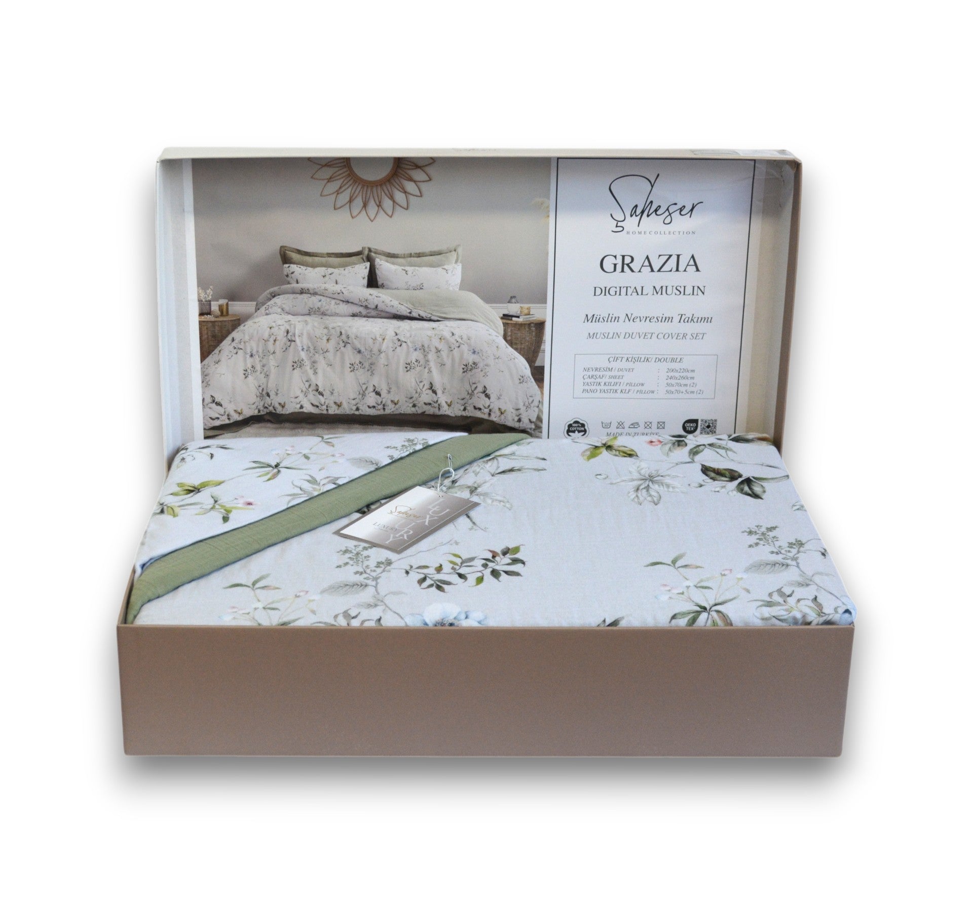 Комплект постільної білизни Saheser Digital Muslin 200х220 см Grazia
