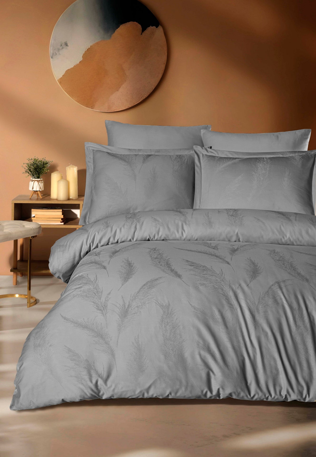 Комплект постільної білизни Saheser Delux Jacquard 300 TC 200х220 см Hazel Gri