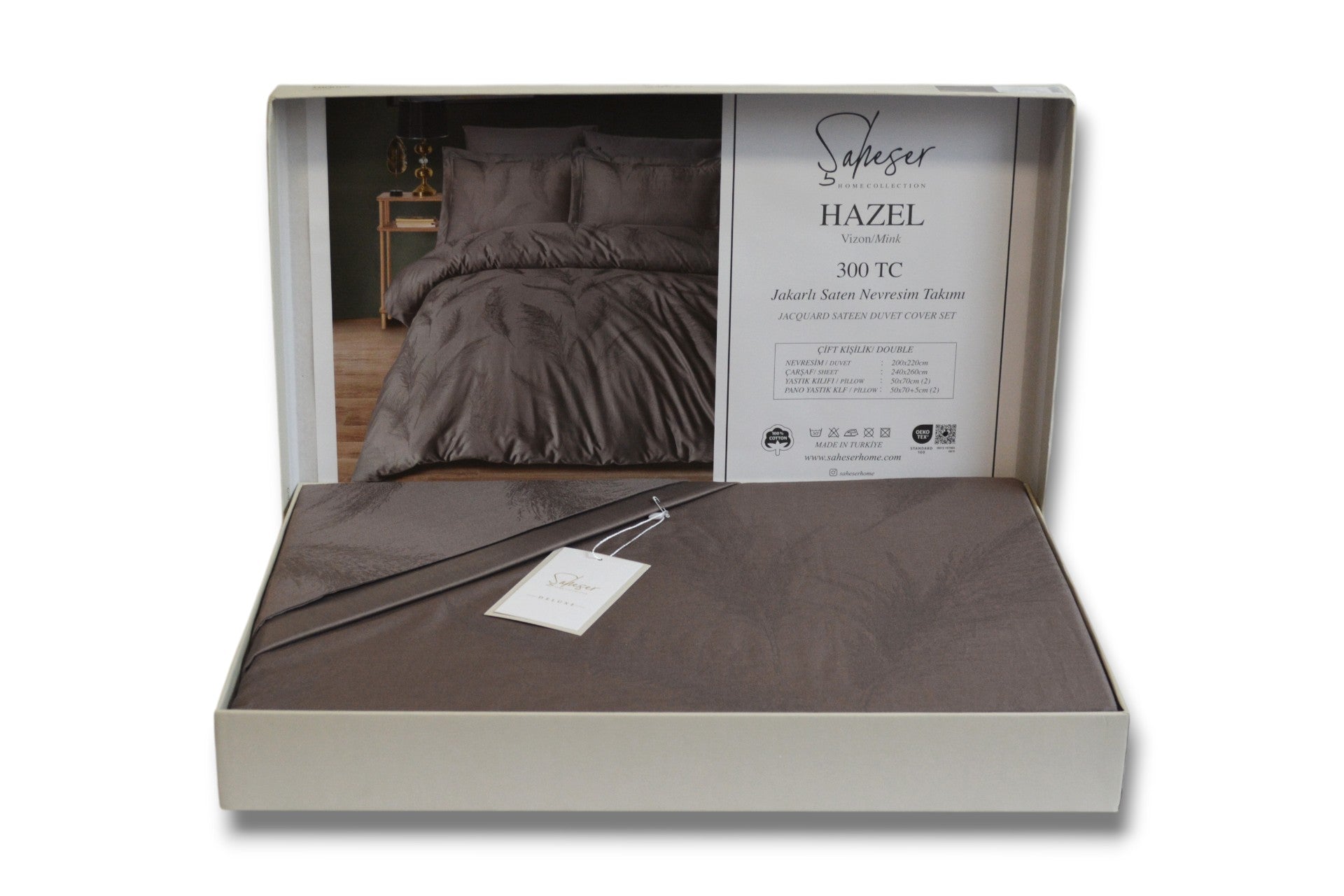 Комплект постільної білизни Saheser Delux Jacquard 300 TC 200х220 см Hazel Vizon