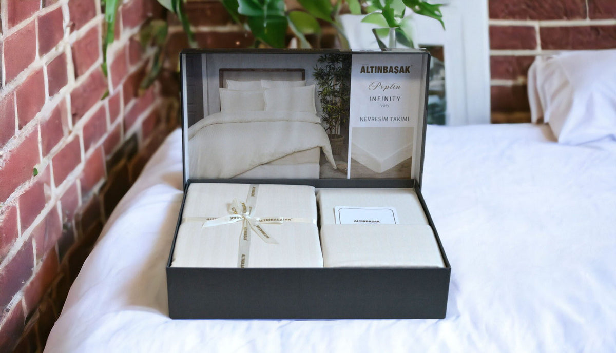 Постільна білизна Altinbasak Poplin 160 х 220 см Infinity Ivory