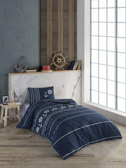 Комплект постільної білизни Kristal Young 160x220 см Marine Lacivert
