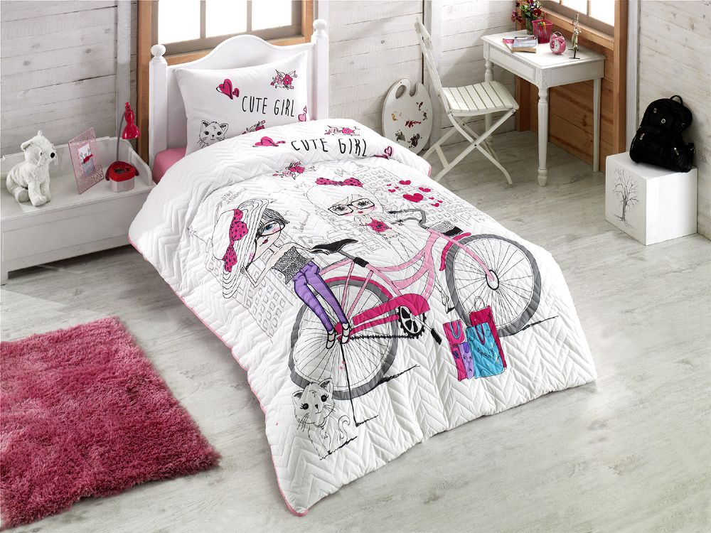 Комплект постільної білизни з покривалом Kristal Young 160x230 см Cute Girls