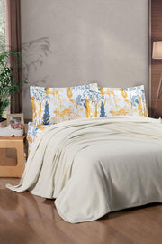 Комплект постільної білизни з пледом Kristal Ranforse 200x230 см Breeze Bej