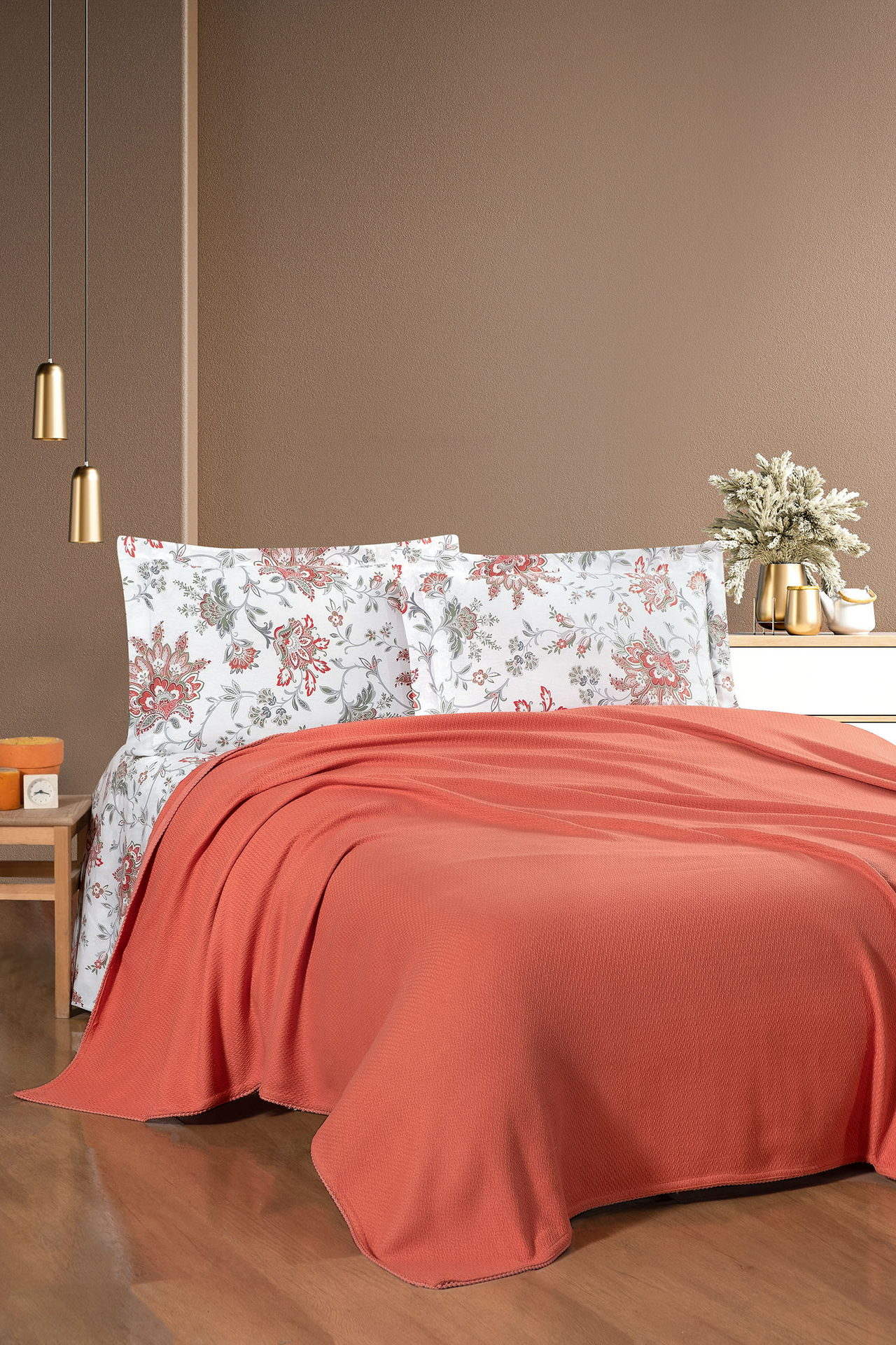 Комплект постільної білизни з пледом Kristal Ranforse 200x230 см Vita Kiremit