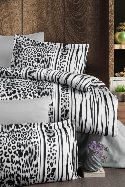 Постільна білизна First Choice Cotton Satin 160х220 Leopard Black