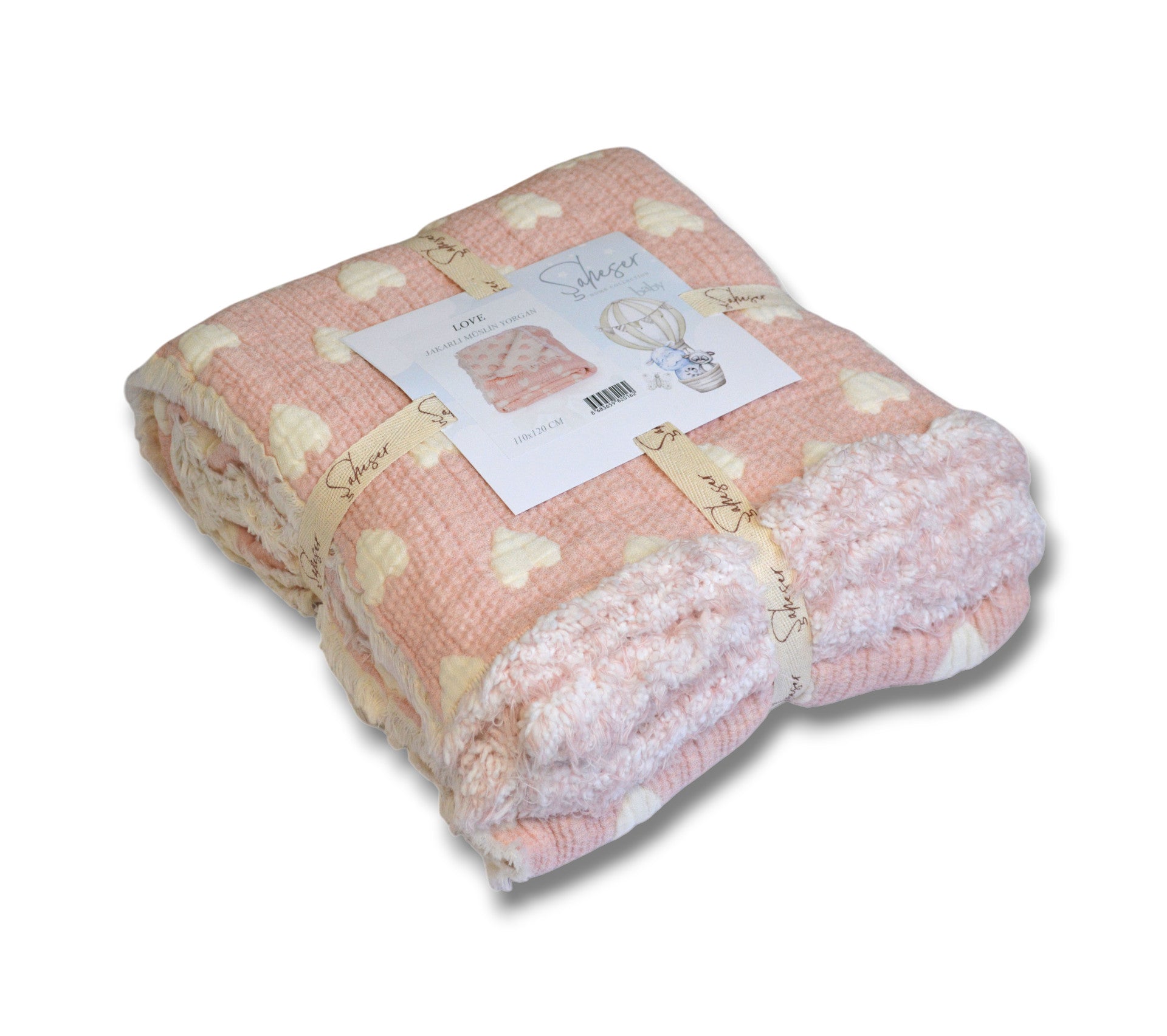 Муслінове покривало Saheser Baby 110 х 120 см. Love Pudra