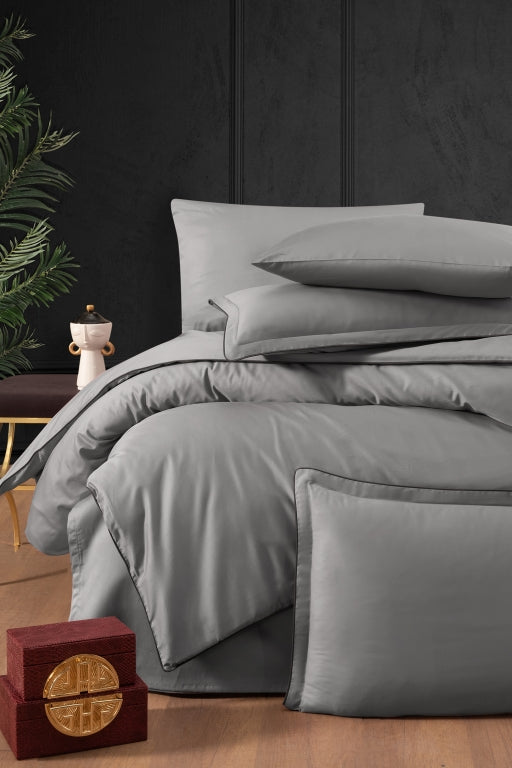 Постільна білизна La Romano Premium Satin 160×220 см сімейна Lucca Ash