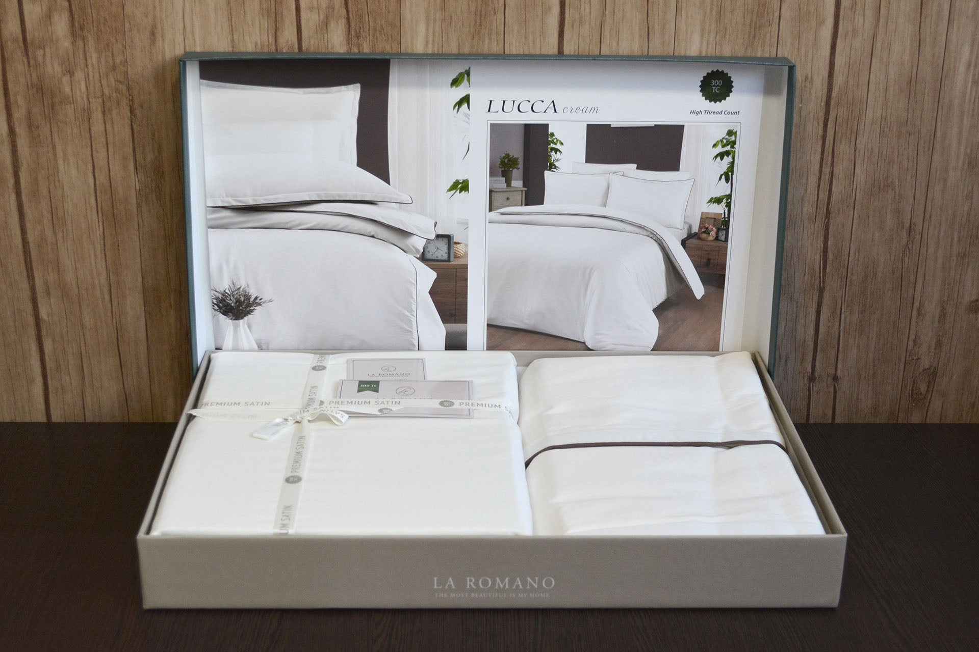 Постільна білизна La Romano Premium Satin 160×220 см сімейна Lucca Cream