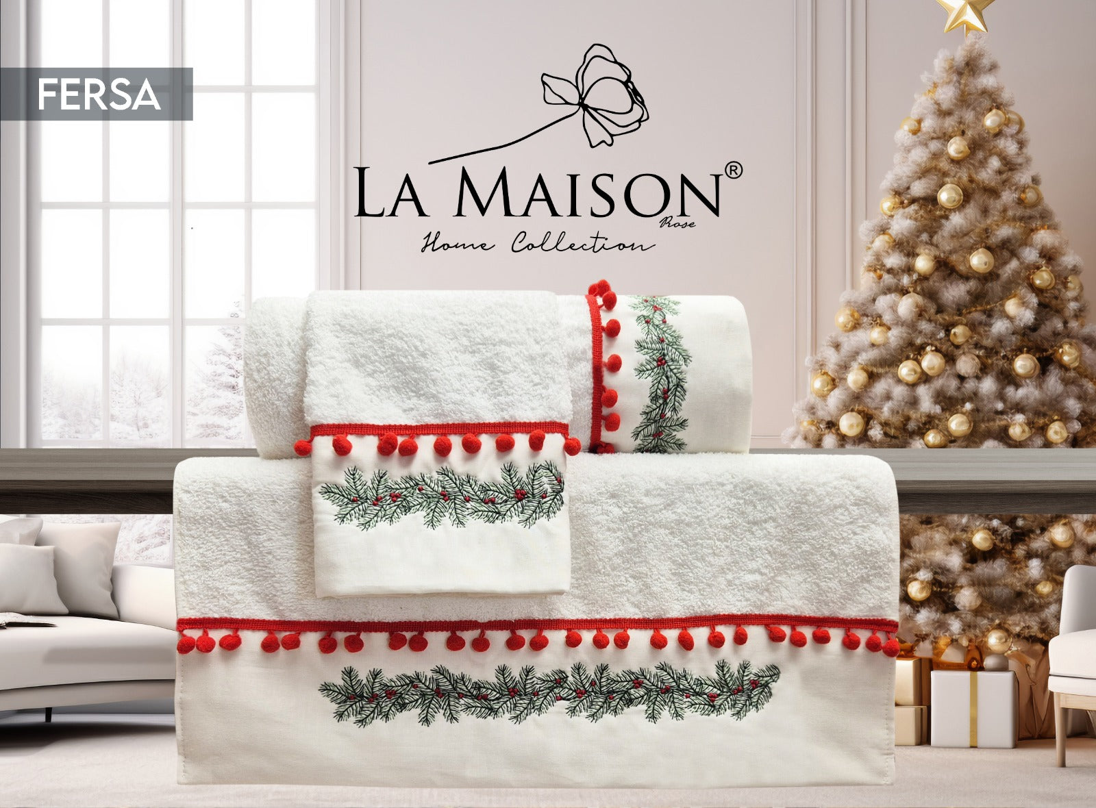 Подарунковий набір рушників La Maison, 3 шт. Fersa