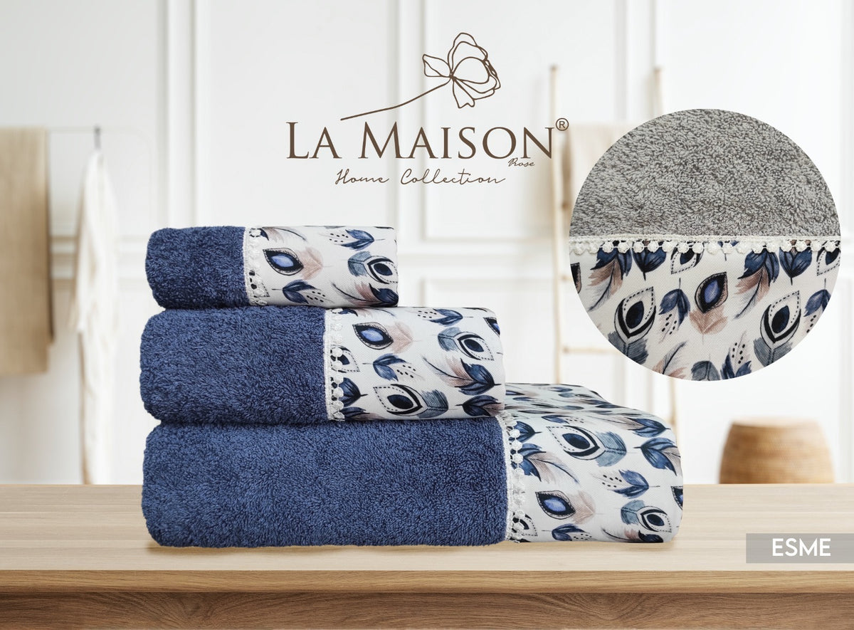 Подарунковий набір рушників La Maison, 3 шт. з ароматом Esme Mavi