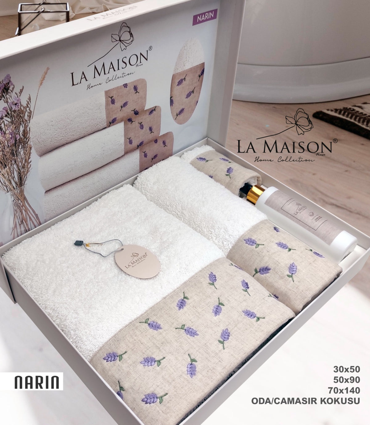 Подарунковий набір рушників La Maison, 3 шт. з ароматом Narin