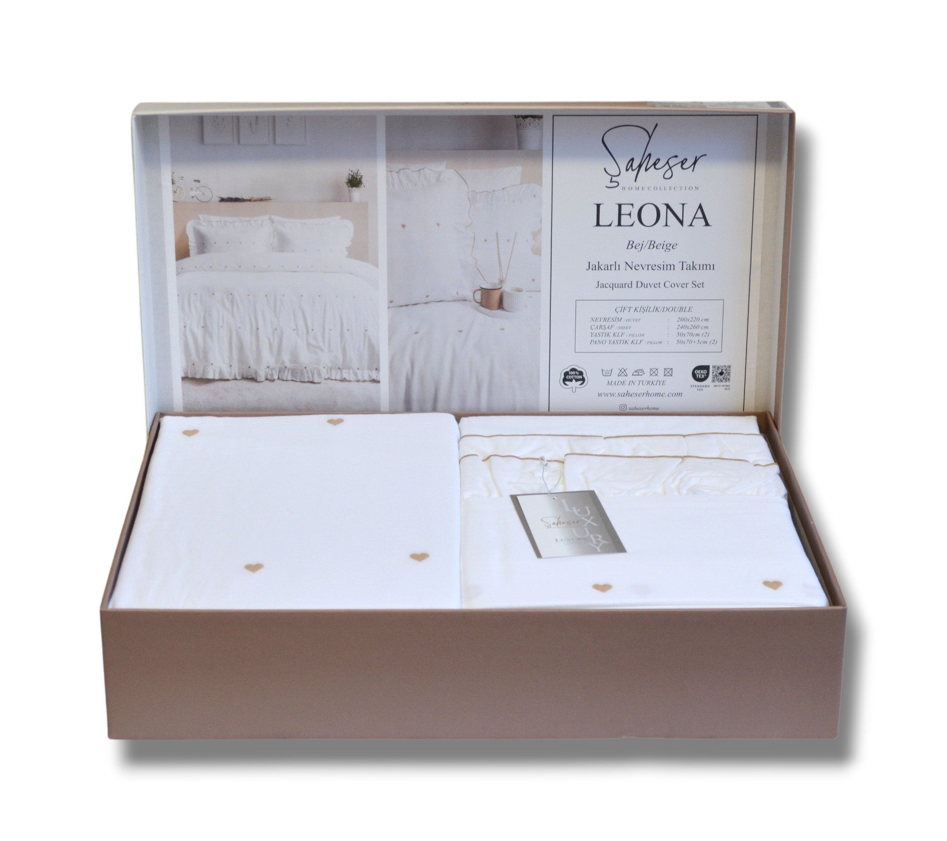 Комплект постільної білизни Saheser Jacquard  200х220 см  Leona Bej