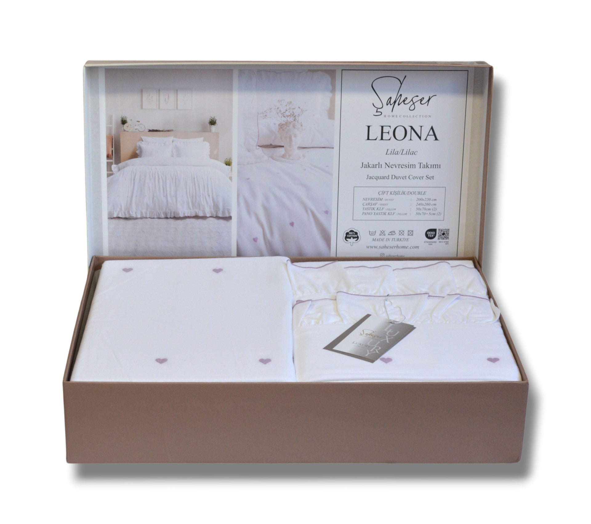 Комплект постільної білизни Saheser Jacquard  200х220 см  Leona Lila