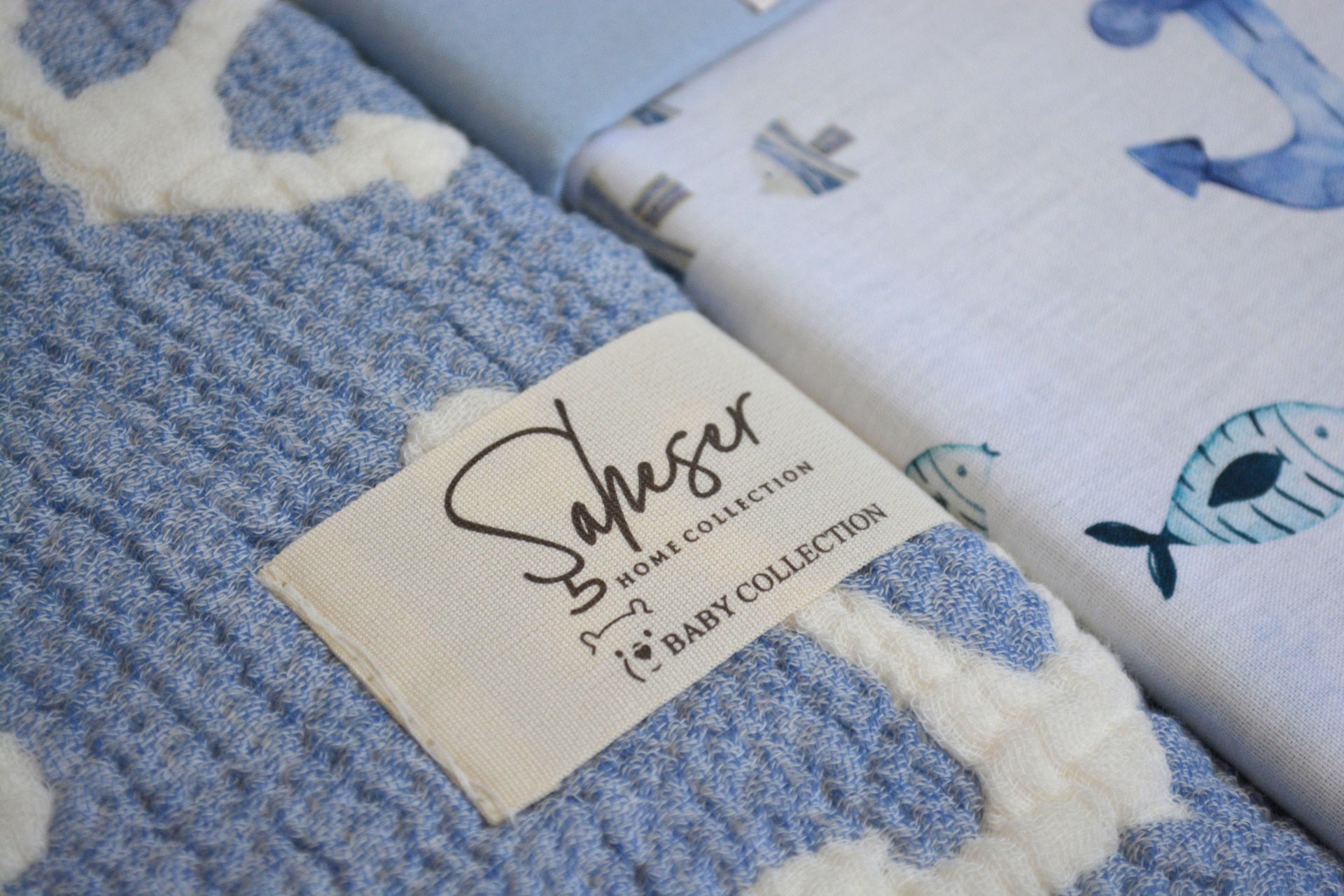 Постільна білизна Saheser Baby Pique Set 110 х 120 см. Maritime Mavi