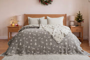 Муслінове новорічне покривало Saheser Merry 240 х 260 см. Light Grey