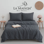 Постільна білизна La Maison Stonewashed 200 х 220 см Mariella  Charcoal