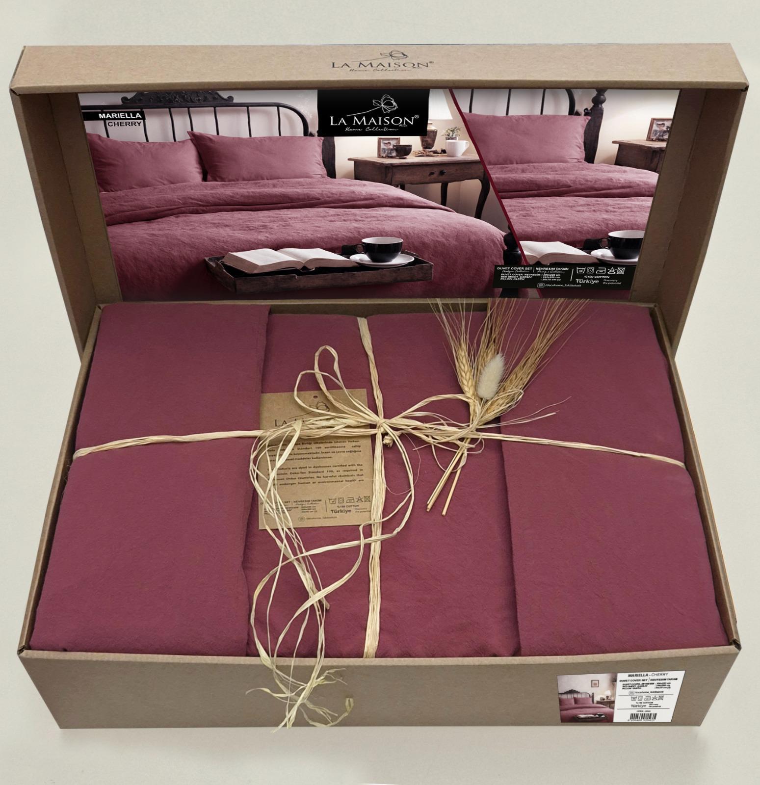 Постільна білизна La Maison Stonewashed 200 х 220 см Mariella Cherry