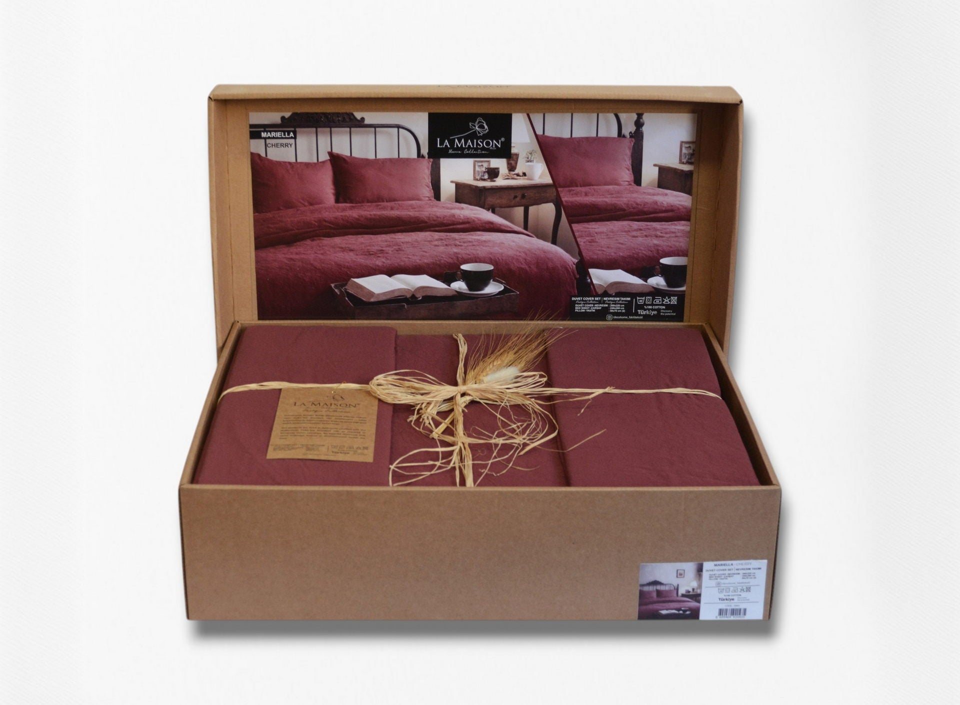 Постільна білизна La Maison Stonewashed 200 х 220 см Mariella Cherry