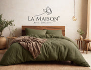 Постільна білизна La Maison Stonewashed 200 х 220 см Mariella  Green Muse