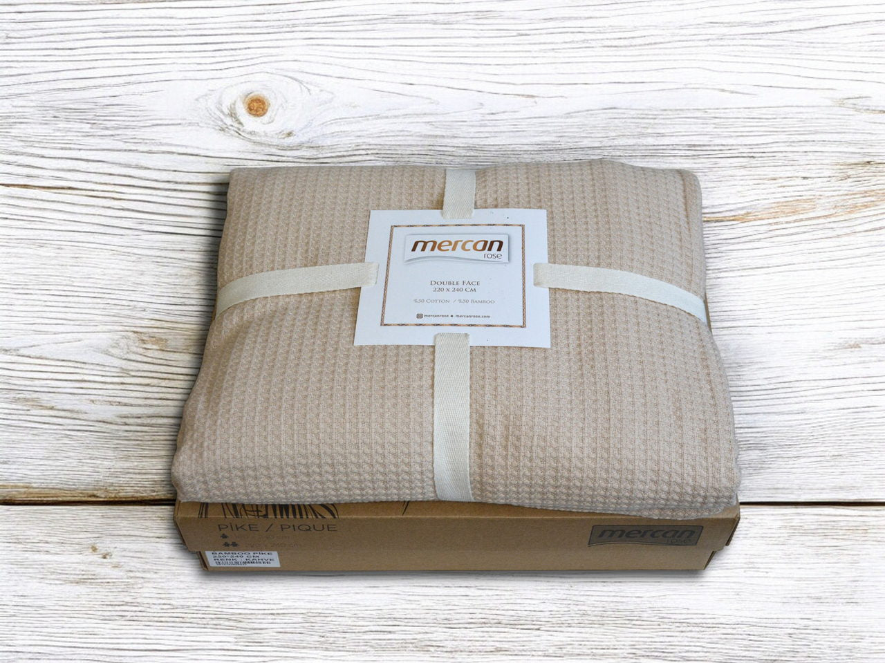 Вафельне простирадло Mercan 220x240 см. Bej