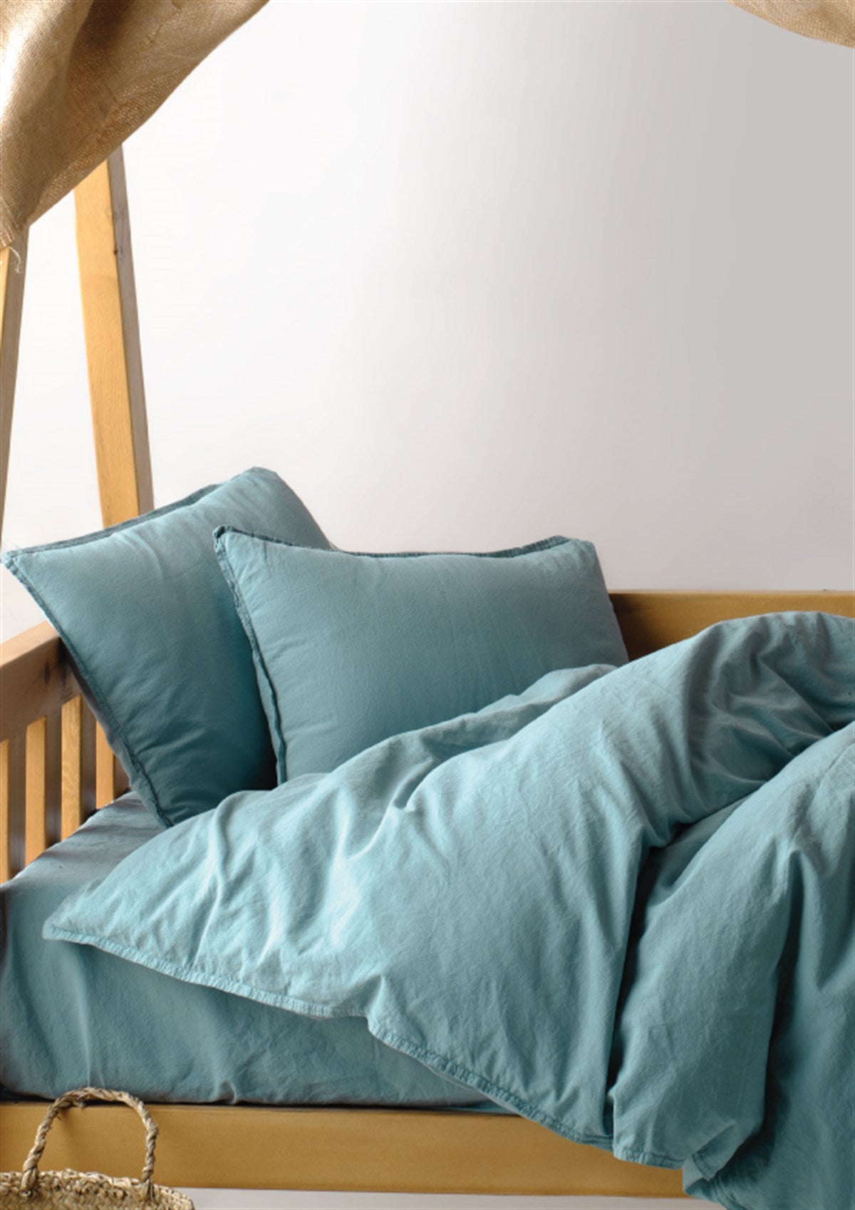 Дитяча постільна білизна Limasso Stonewashed STD Ranforse Baby 100х150 см Mineral Blue
