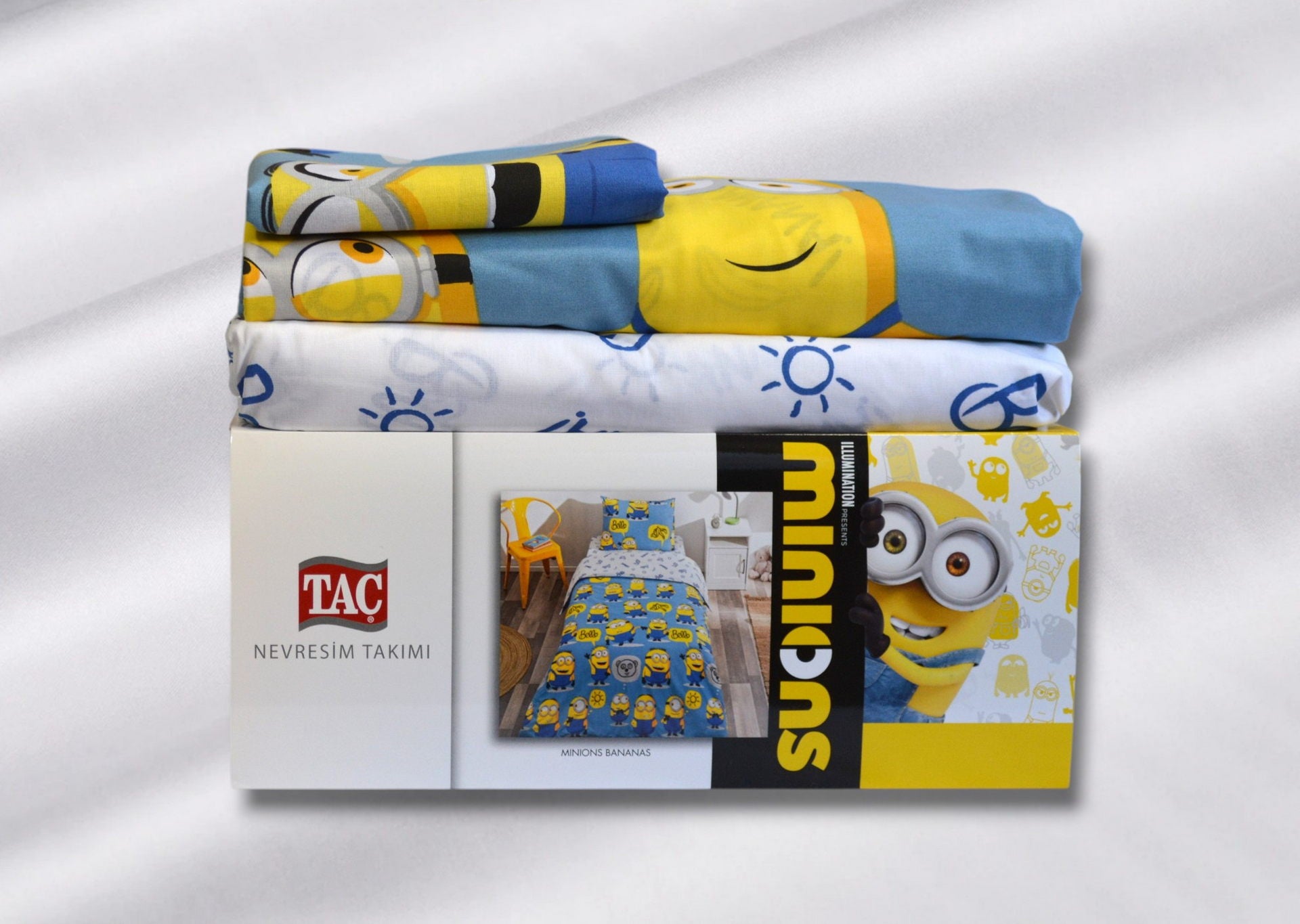 Постільна білизна TAC Disney 160×220 см  Minions Bananas