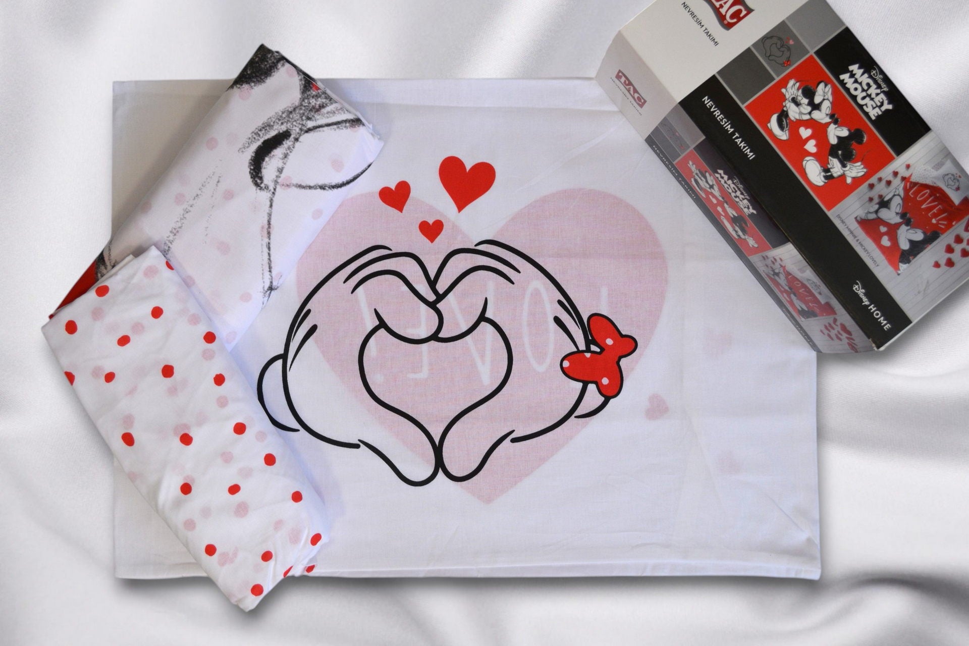 Постільна білизна TAC Disney 160×220 см  Minnie And Mickey Lovely