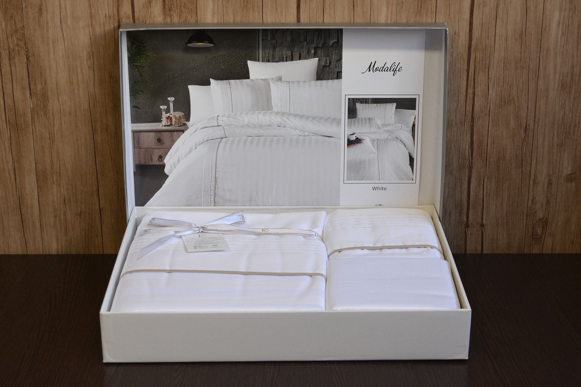 Комплект постільної білизни First Choice Deluxe Satin 200х220 Modalife White