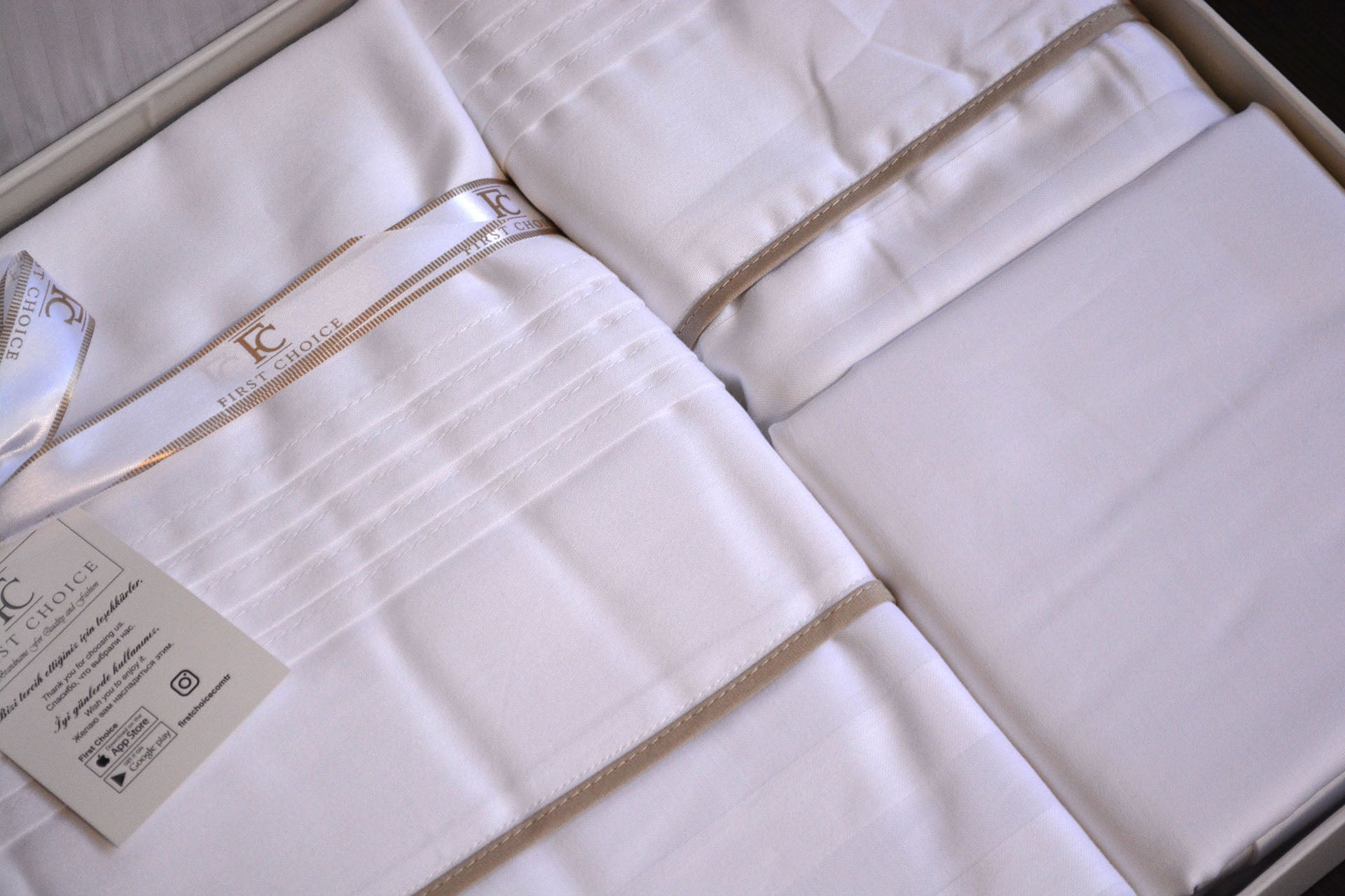 Комплект постільної білизни First Choice Deluxe Satin 200х220 Modalife White