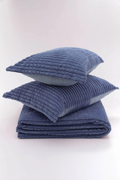 Покривало з наволочкою Merinos Modern Line 150×220 см. - Темно-синій