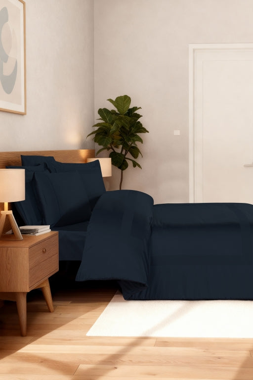 Постільна білизна La Romano Mona Premium Satin 300TC 200×220см  Montova Navy Blue