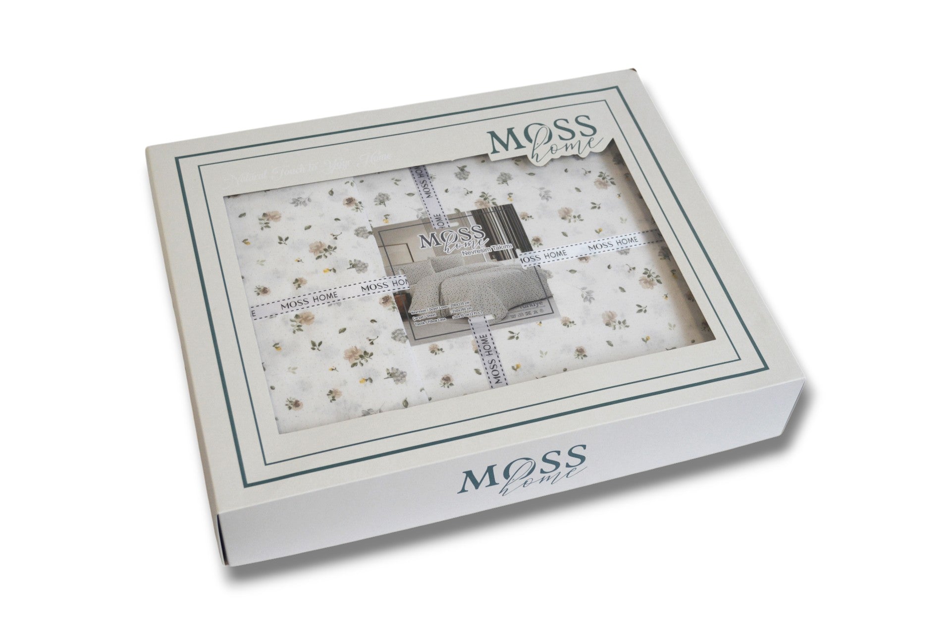 Комплект постільної білизни Moss Ranforce 200×220 см. Cicek Bej