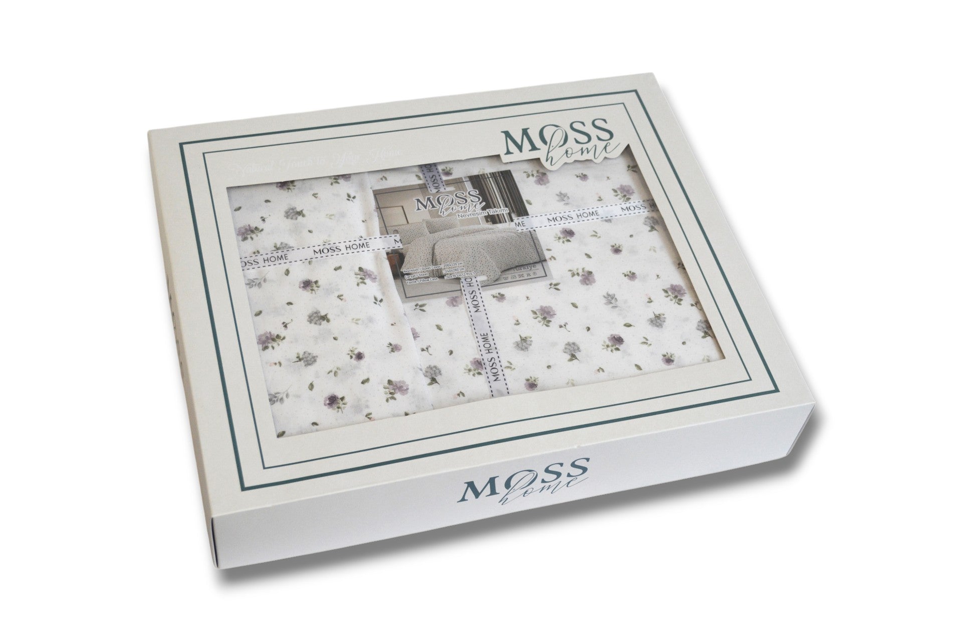 Комплект постільної білизни Moss Ranforce 200×220 см. Cicek Lila