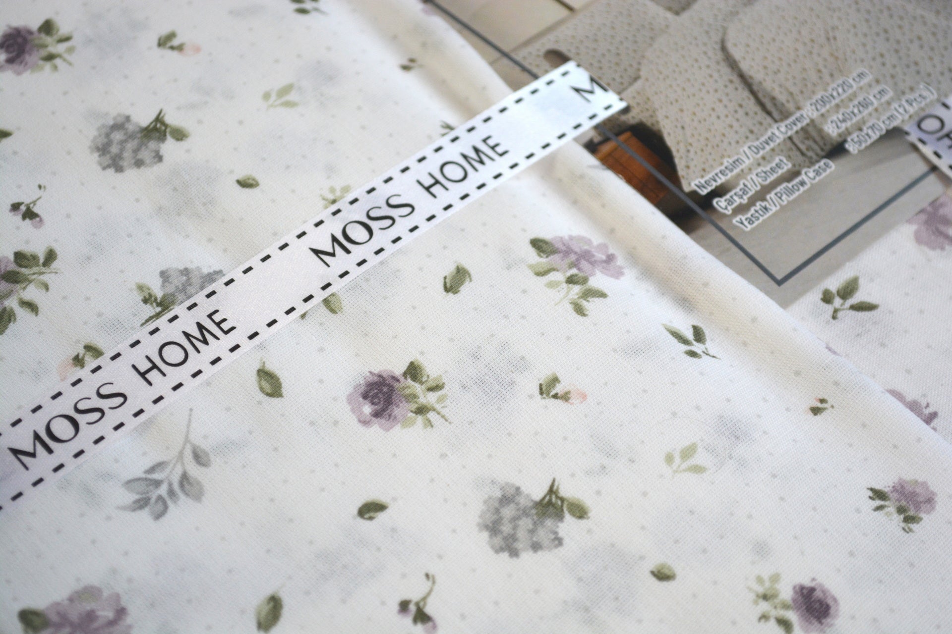 Комплект постільної білизни Moss Ranforce 200×220 см. Cicek Lila
