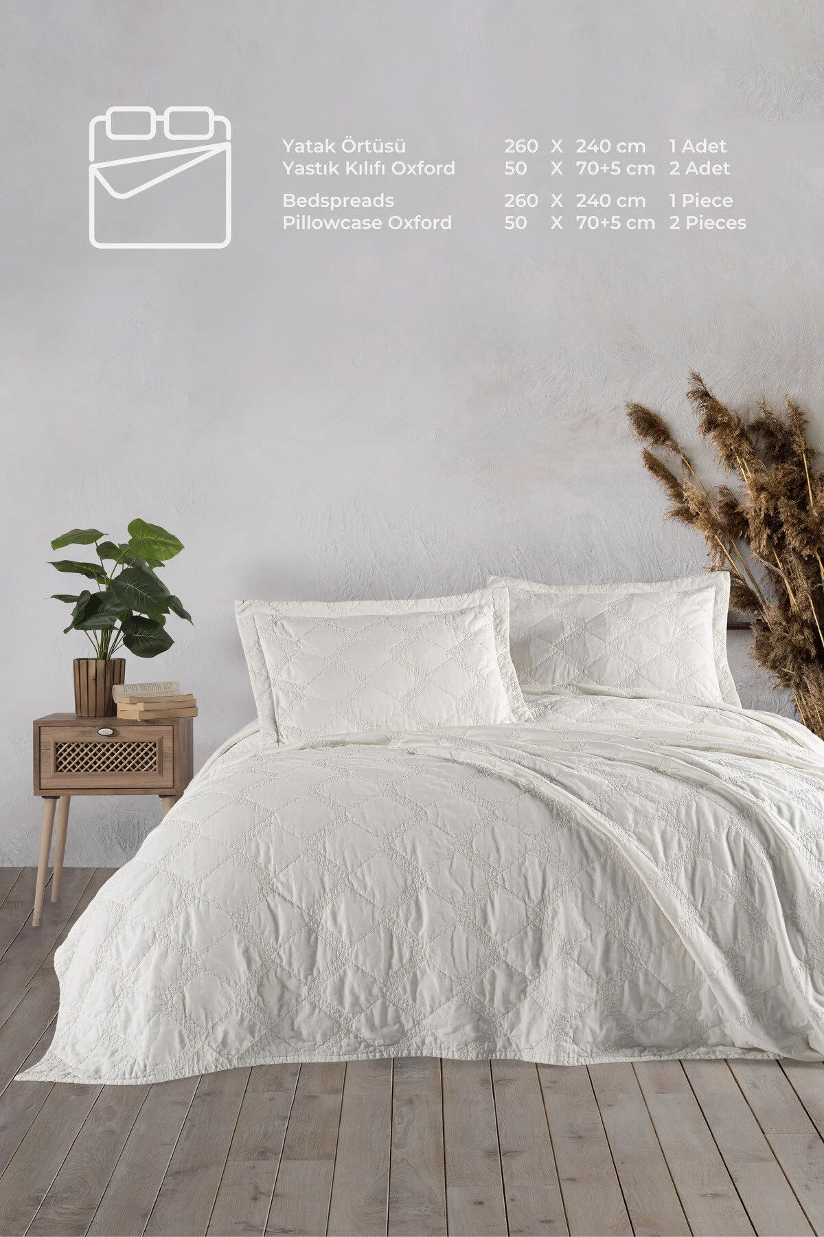 Покривало з наволочками Maribor Natural Creations 240 х 260 см. Velora Cream
