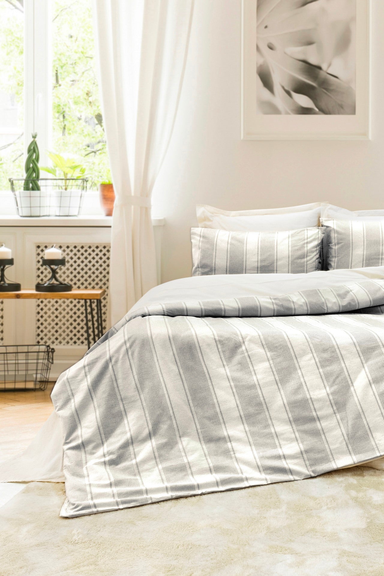 Постільна білизна Saheser Stonewashed Ranforce 200 х 220 см Nenas Antrasit