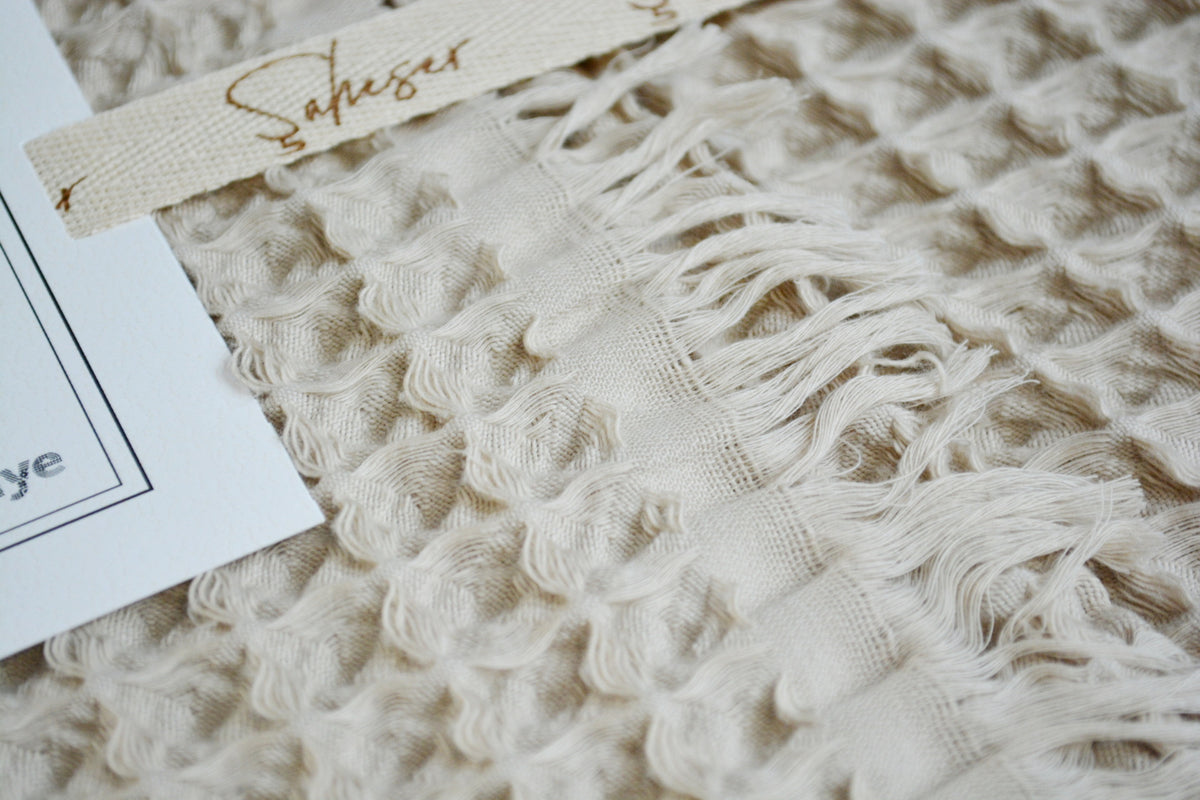 Вафельне покривало з наволочками Saheser Norah 240 х 260 см. Beige