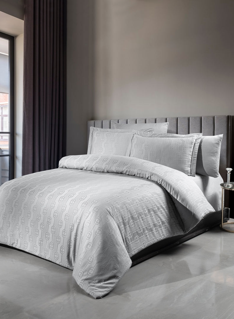 Постільна білизна First Choice Jacquard Satin 200 х 220 см Norel Grey