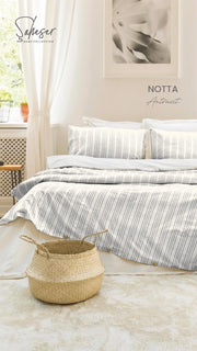 Постільна білизна Saheser Stonewashed Ranforce 200 х 220 см Notta Antrasit