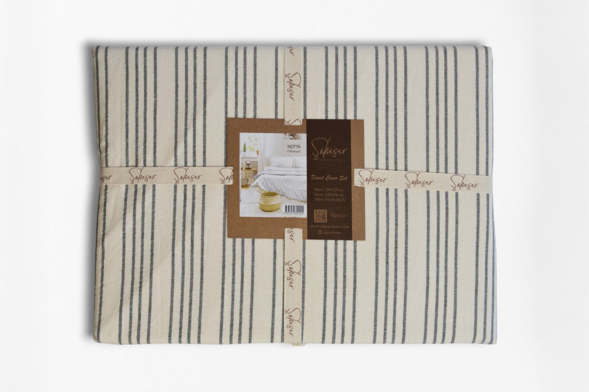 Постільна білизна Saheser Stonewashed Ranforce 200 х 220 см Notta Antrasit