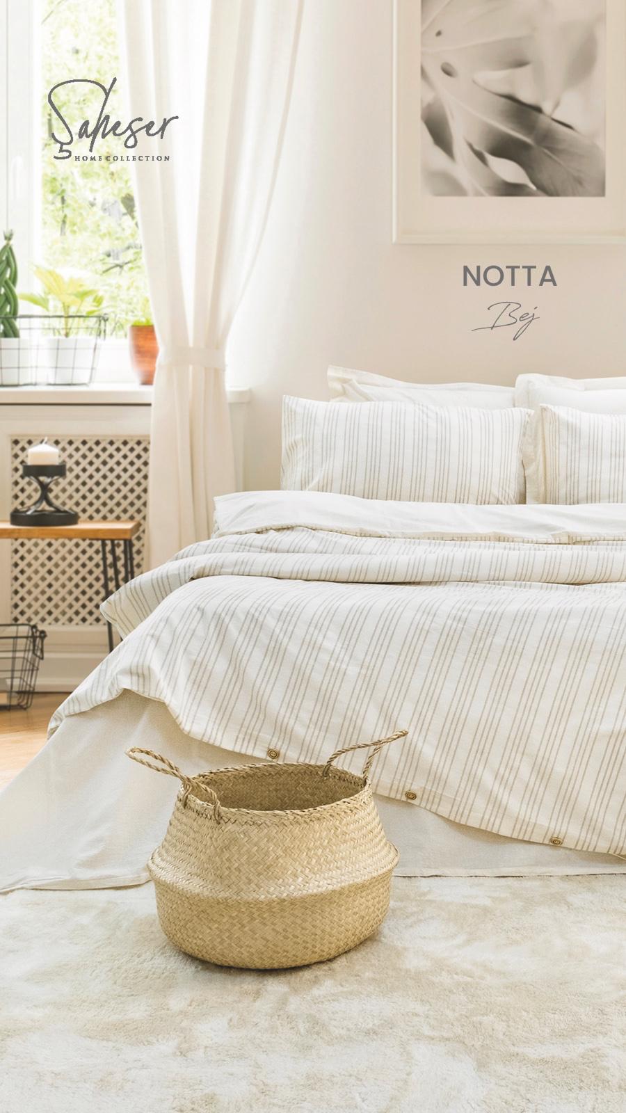 Постільна білизна Saheser Stonewashed Ranforce 200 х 220 см Notta Bej