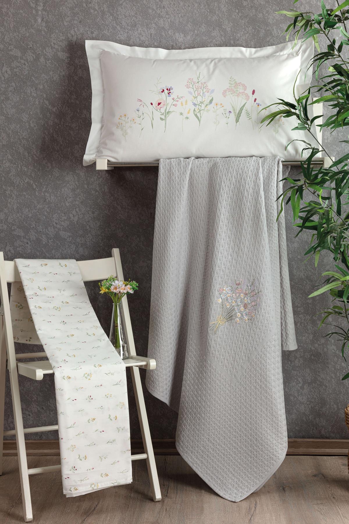 Комплект постільної білизни з покривалом  Pupilla Paradise 220 x 240 см. Gri