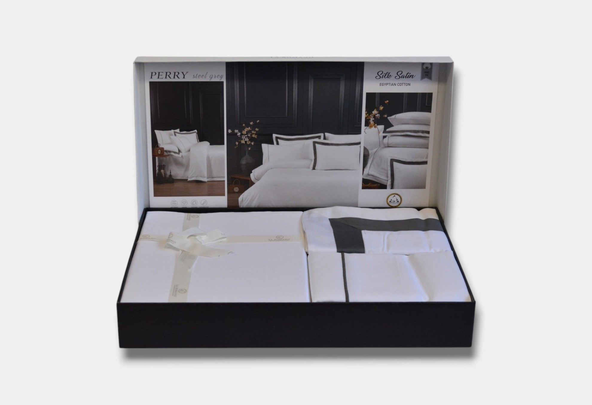 Постільна білизна La Romano Silk Satin 200×220 см Perry Steelgrey