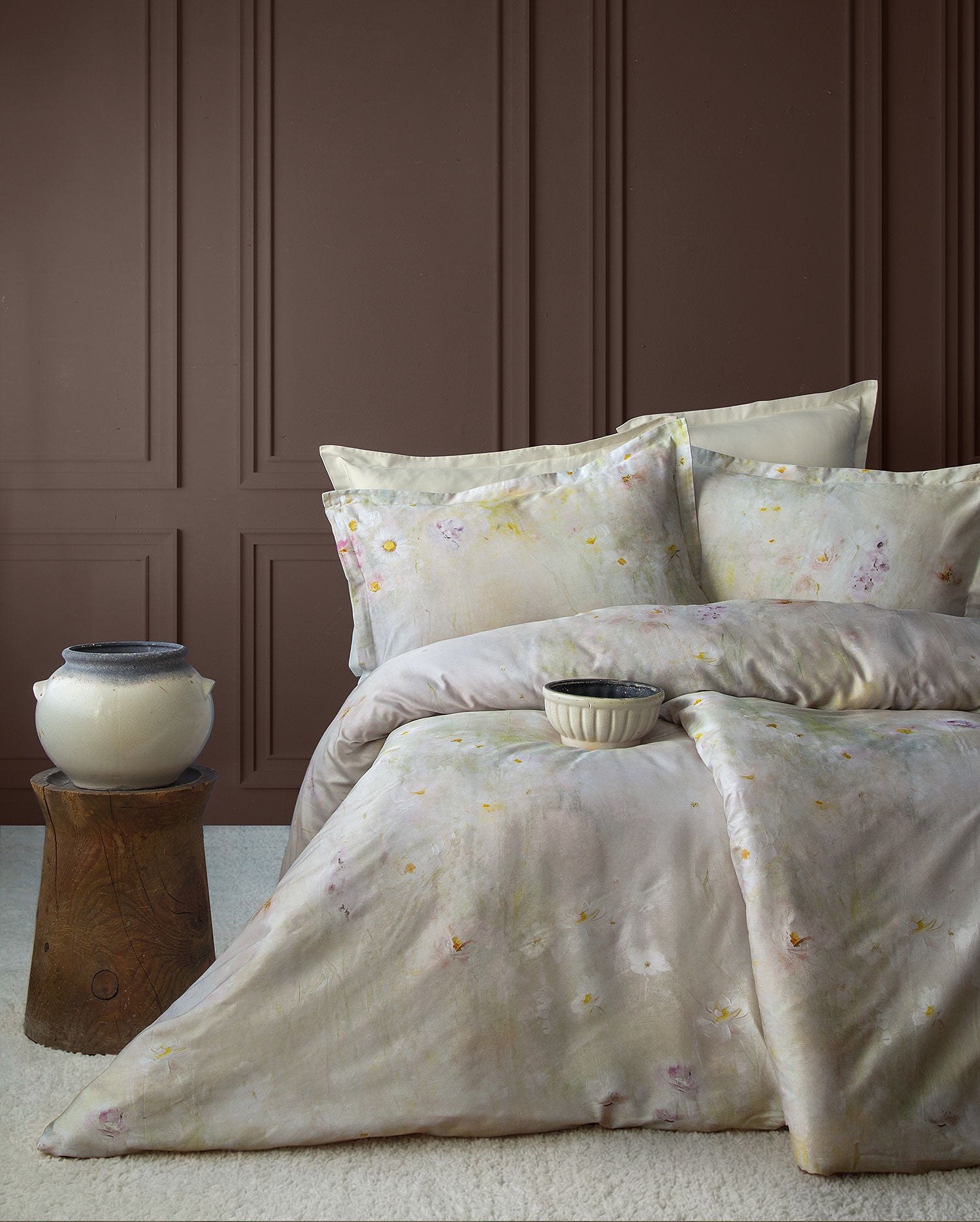 Комплект постільної білизни Issimo Digital Satin 300 TC 200х220 см  Pietra