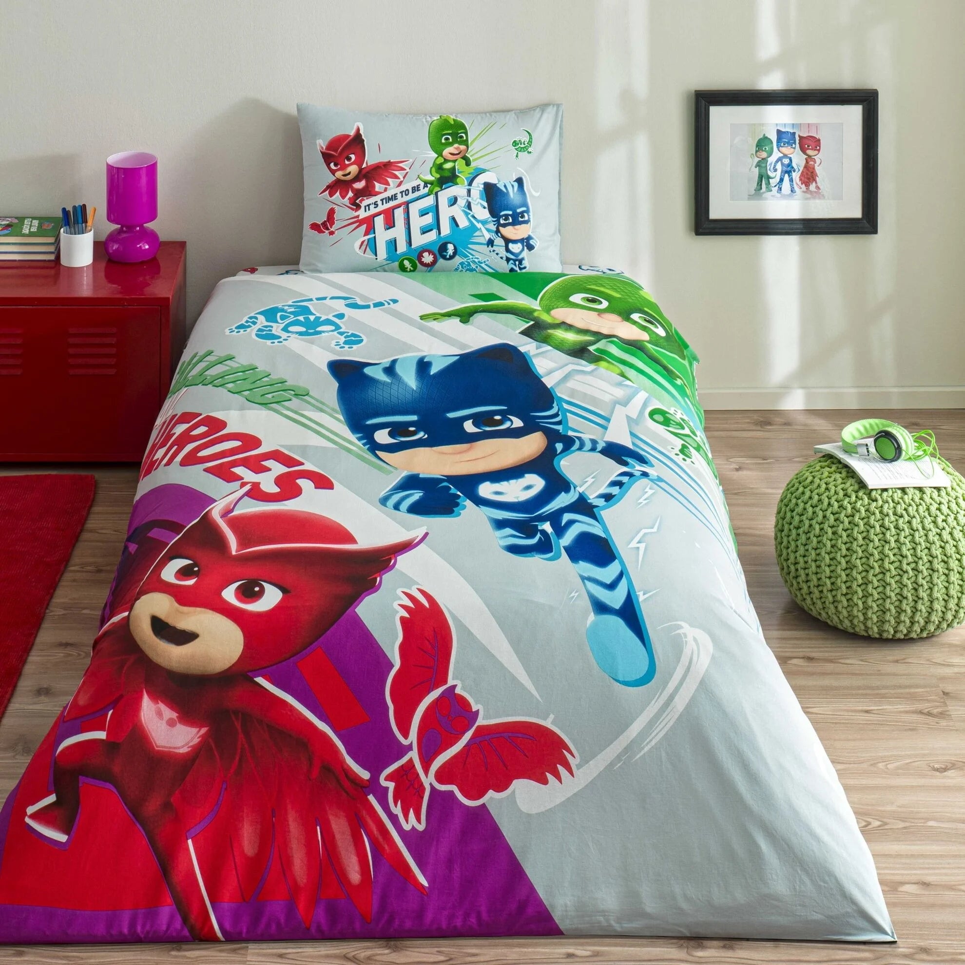 Постільна білизна TAC Disney 160×220 см PJ Masks Super Team