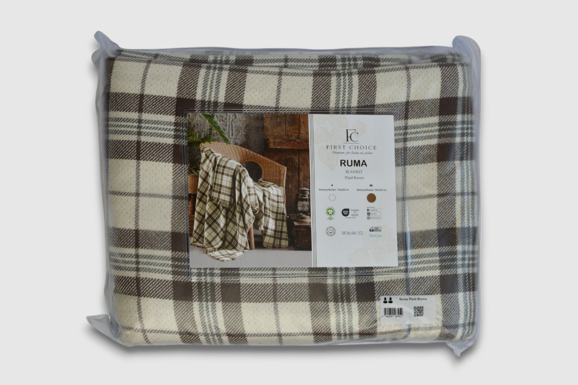 Плед First Choice 240×220 см. Ruma Plaid Brown